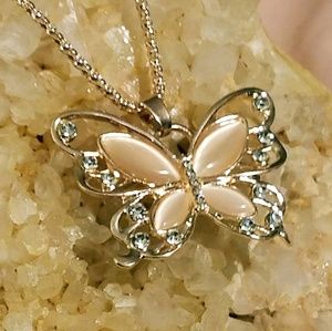 Opal Butterfly Necklace